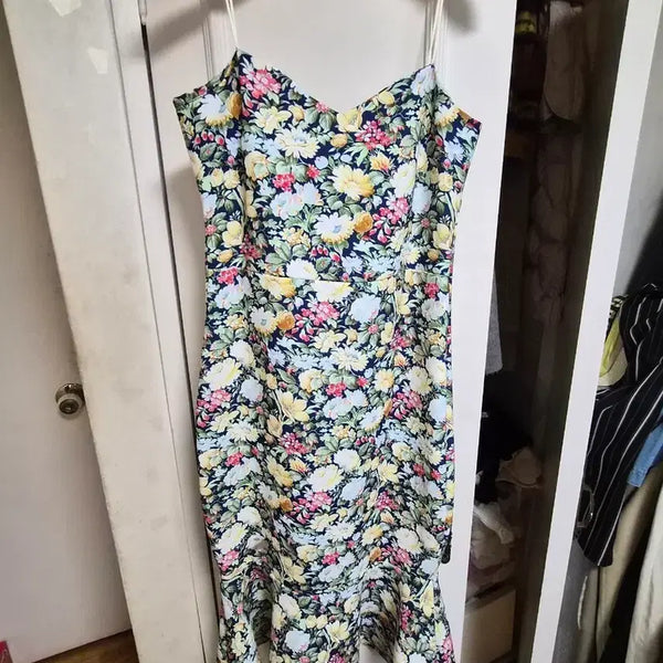 [BUNJANG] Floral Pattern Strap Dress / 플로럴 패턴 끈 원피스