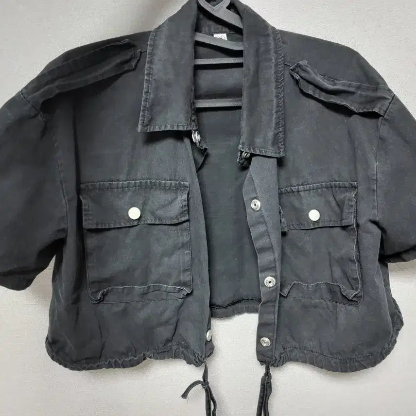 [BUNJANG] Women's Black Cropped Short-Sleeve Jacket (Size S) / 블랙 크롭티 반팔 자켓 (S)