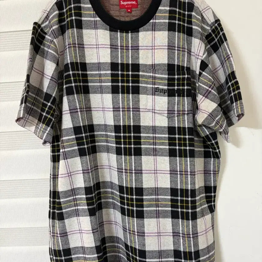 [BUNJANG] Supreme 18SS Plaid Pocket T-Shirt / [M] 18ss 슈프림 플레이드 포켓티