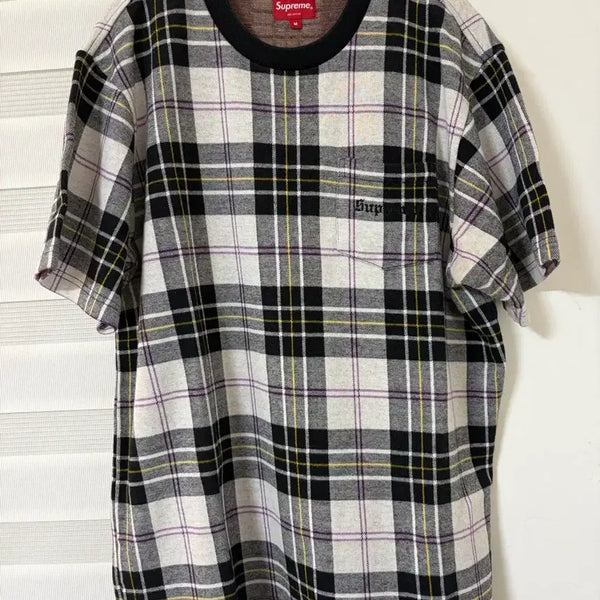 [BUNJANG] Supreme 18SS Plaid Pocket T-Shirt / [M] 18ss 슈프림 플레이드 포켓티
