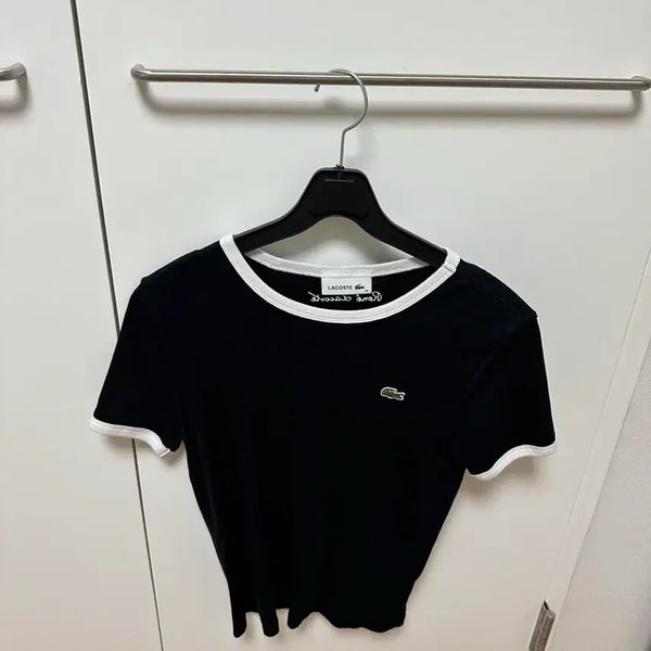 [BUNJANG] Lacoste Colorblock Short Sleeve T-Shirt / 라코스테 반팔티 블랙 화이트 배색:)