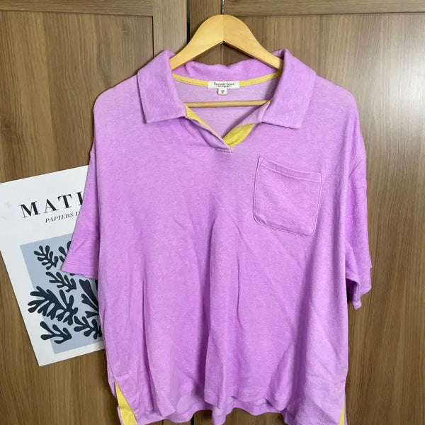 [BUNJANG] Thursday Island Pigment Purple Collar T-Shirt (Size M) / 써스데이아일랜드 피그먼트 퍼플 카라티 M