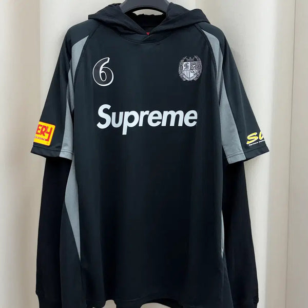 [BUNJANG] Supreme Hooded Soccer Jersey Black 23FW / 슈프림 후드 사커 저지 블랙 - 23FW 팝니다.