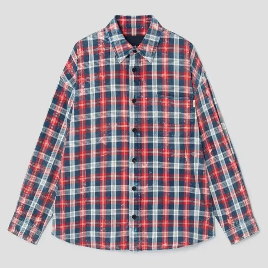 [BUNJANG] Juun.J Island Washing Brick Red Check Max Fit Shirt / [52] 준지 아일랜드 워싱 브릭 레드 체크 맥스핏 셔츠