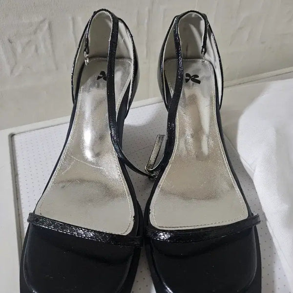 [BUNJANG] Kang Sisters Python Pattern Heels / 강자매 힐 블랙, 파이톤