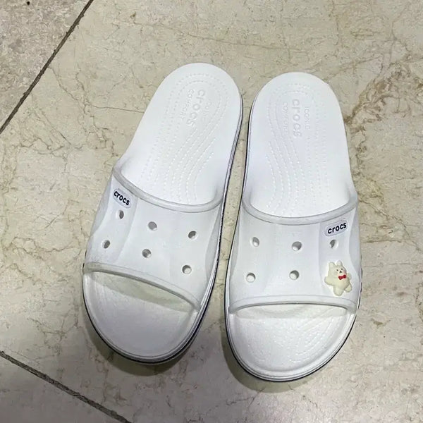 [BUNJANG] Crocs Baya Band Slide White / 크록스 바야밴드 슬라이드 화이트 크록스슬리퍼