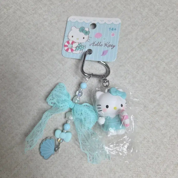 [BUNJANG] Sanrio Hello Kitty Summer Beach Ribbon Mint Charm / (새상품) 산리오 헬로키티 썸머 비치 레이스 리본 민트 키링