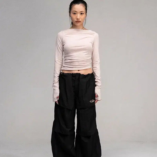 [BUNJANG] PLEASE NO FOLLOW Vivi Nylon Pants Black / 플리즈노팔로우 비비 나일론 팬츠 블랙