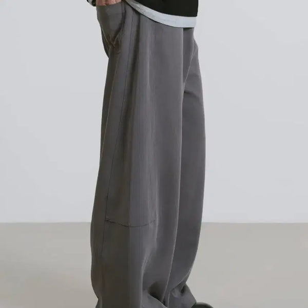 [BUNJANG] Ousa Cut Wide Basic Slacks Grey M / 오우사 절개 와이드 베이직 슬랙스 그레이 M