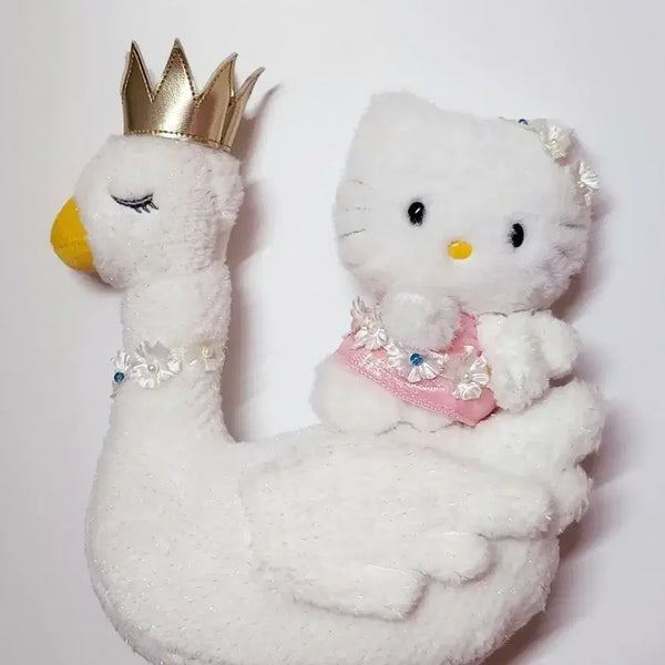[BUNJANG] Sanrio 1999 Swan Kitty Doll Strap / 고전 빈티지 1999년 산리오 백조 스완 키티 인형 스트랩