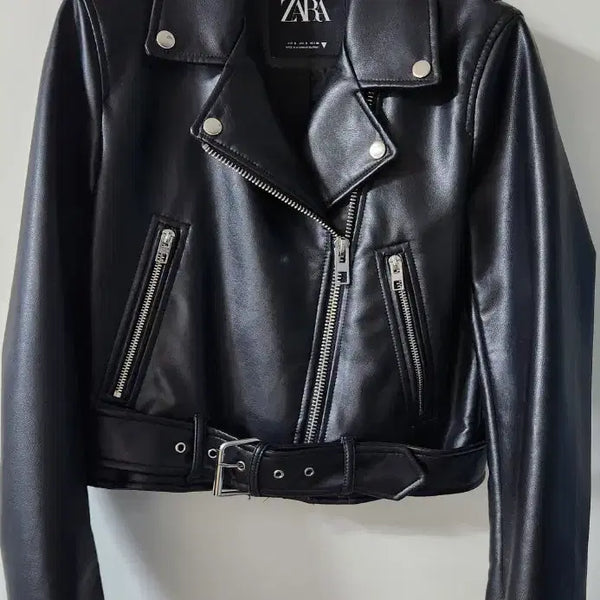 [BUNJANG] ZARA Black Leather Biker Jacket / 자라 레더 자켓 블랙