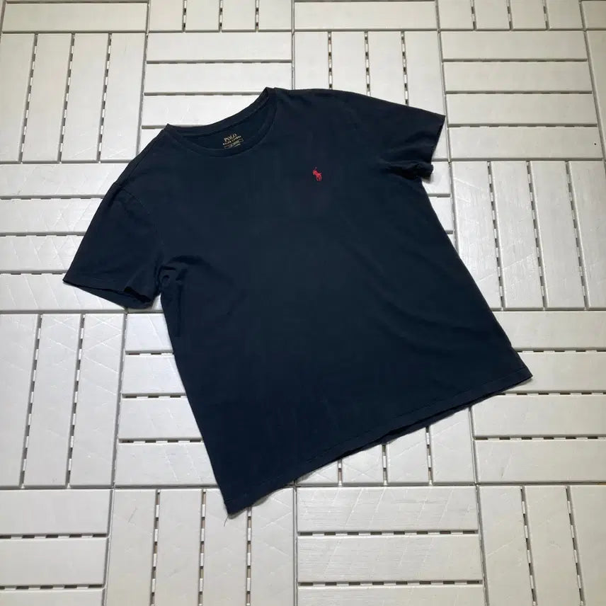 [BUNJANG] Polo Embroidered Cotton Short-Sleeve T-Shirt Black / [L]폴로 자수 면 반팔티 블랙 0638