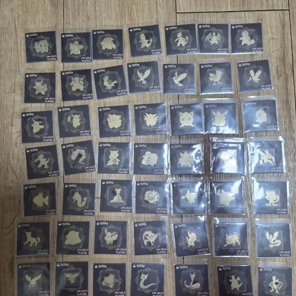 [BUNJANG] 24K Gold Plated Pokémon Stickers Set (49 Types, Excluding Mew) / 금박 24k 포켓몬띠부씰 49종 뮤제외