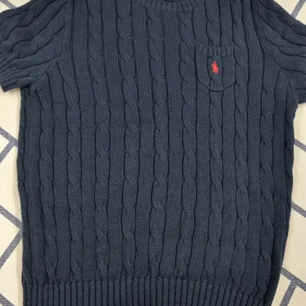 [BUNJANG] Rapha Club Women's Pocket Cable Knit 100% Cotton Short Sleeve Summer Sweater / 라파클럽 여성 포켓 케이블 꽈배기 면 100% 반팔 여름 니트 스웨터