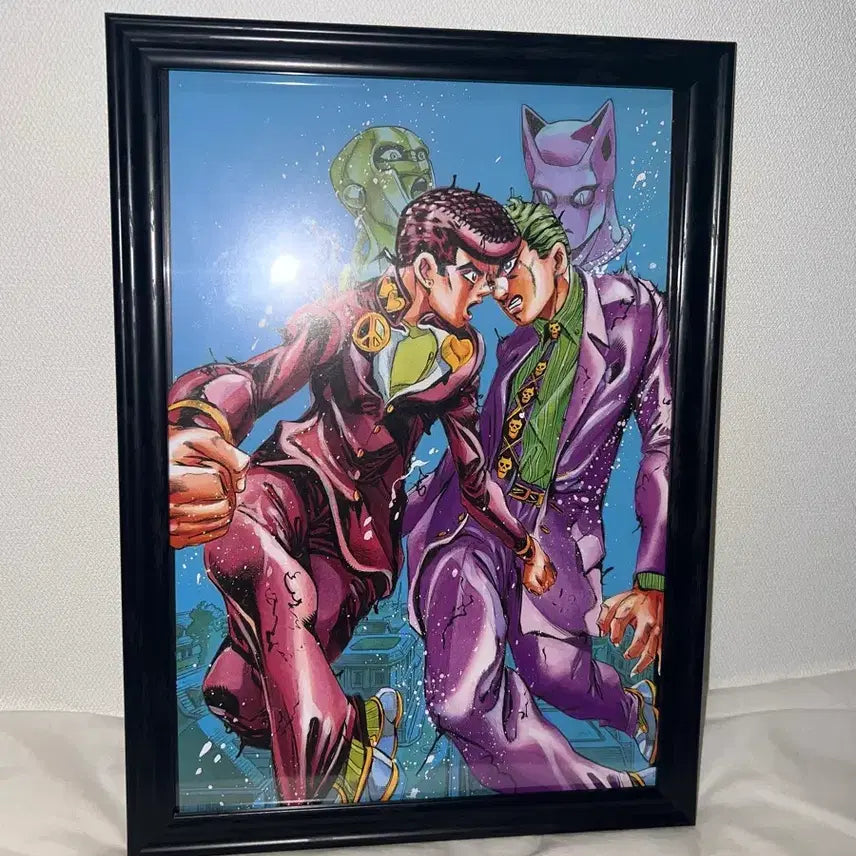 [BUNJANG] JoJo's Bizarre Adventure Joseph Joestar & Kira Yoshikage & Jotaro Kujo Original Art Framed Poster / 죠죠 죠스케&키라,죠타로 원화 포스터 액자