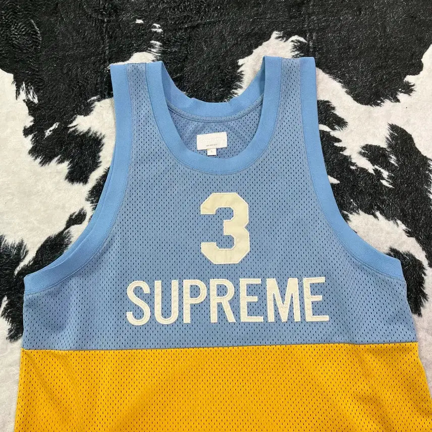 [BUNJANG] Supreme FW12 Basketball Jersey Blue Yellow / 슈프림 FW12 농구 저지 블루 옐로우