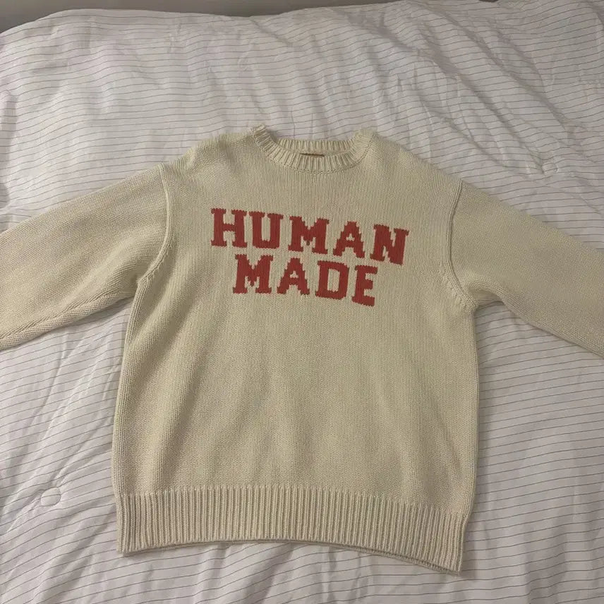 [BUNJANG] Human Made Graphic Sweater White / 휴먼메이드 그래픽 스웨터 화이트