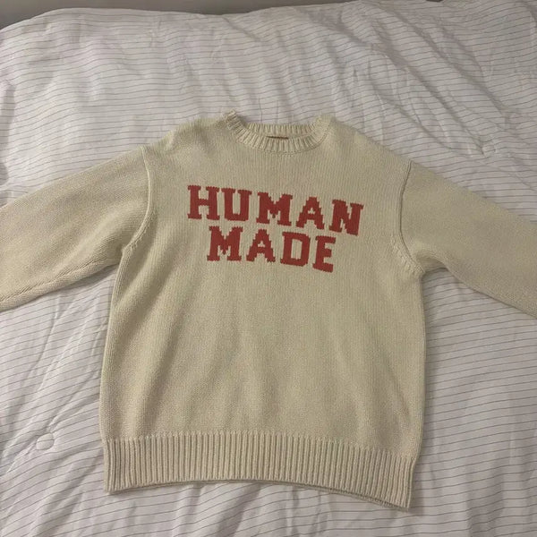 [BUNJANG] Human Made Graphic Sweater White / 휴먼메이드 그래픽 스웨터 화이트