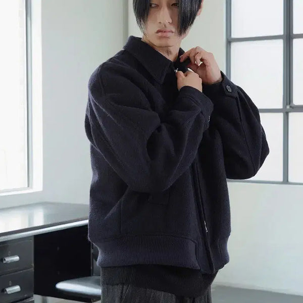 [BUNJANG] Unalloyed Code Boucle Wool Jacket Navy / 어널러코드 부클 울 자켓