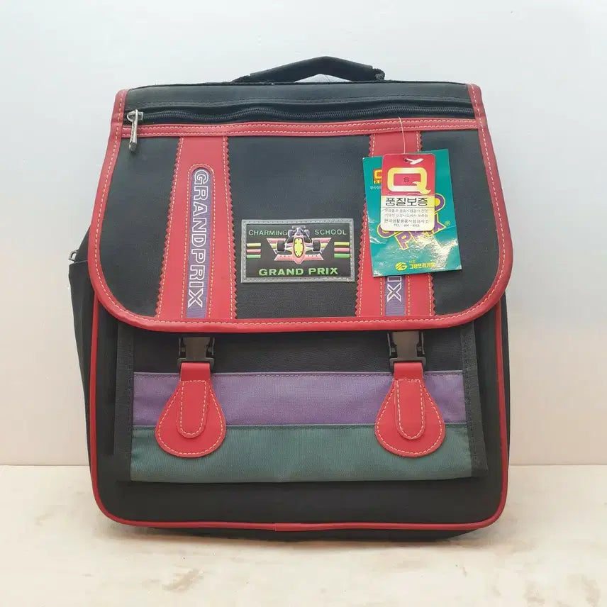 [BUNJANG] 1980s Seoul Grand Prix Backpack / 80년대 서울그랑프리 그랜드프릭스 책 가방 백팩 소품 골동품