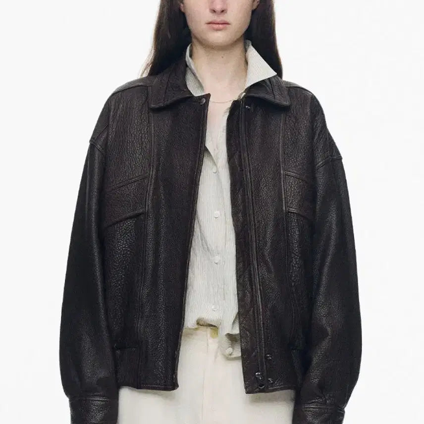 [BUNJANG] Nothing Written Lambskin Bomber Jacket / 낫띵리튼 램스킨 봄버 자켓
