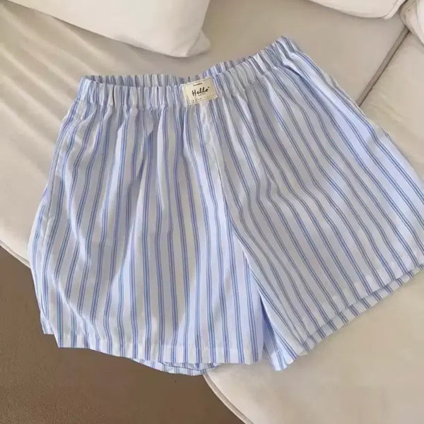 [BUNJANG] Striped Blue Pajama Shorts / 파자마 반바지 스트라이프 블루