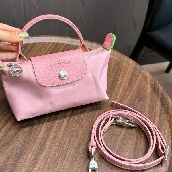 [BUNJANG] Longchamp Le Pliage Mini Bag Pink with Cross Strap / 롱샴 미니 레플리에쥬 핑크 미니백  크로스 스트랩 포함