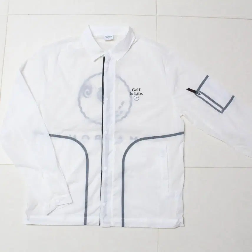 [BUNJANG] Malbon Men's Blow Jacket Windbreaker L White New / 말본 남성 Blow 셔킷 바람막이 L사이즈 화이트 새상품