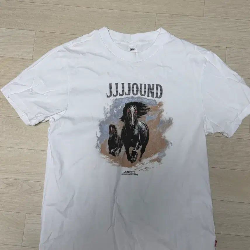 [BUNJANG] Levi's x Jound Short Sleeve T-Shirt White / 리바이스 자운드 반팔 화이트