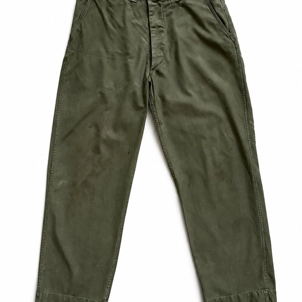 [BUNJANG] 1940s US Army M-43 Field Trousers OD-7 Cotton Twill (34-35" Waist) / 40's 미군 OD 7 M-43 필드 트라우져 34~35"