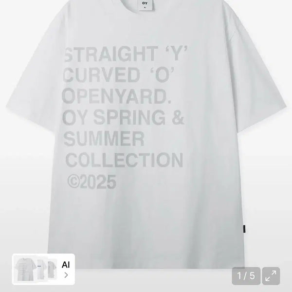 [BUNJANG] OWOW Bold Letter T-shirt & Friends Denim Patch T-shirt / 오와이 볼드 레터 티+프렌다 데님패치 티