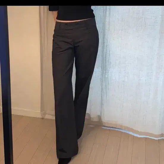 [BUNJANG] Less Low Rise Semi Bootcut Slacks / Less LOW RISE DENIM SLACKS 로우라이즈 세미부츠컷 슬