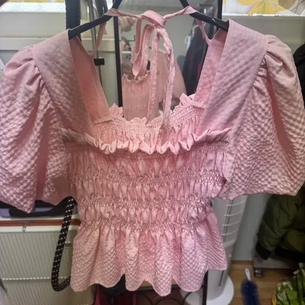 [BUNJANG] Puff Short Sleeve Blouse / 퍼프반팔블라우스