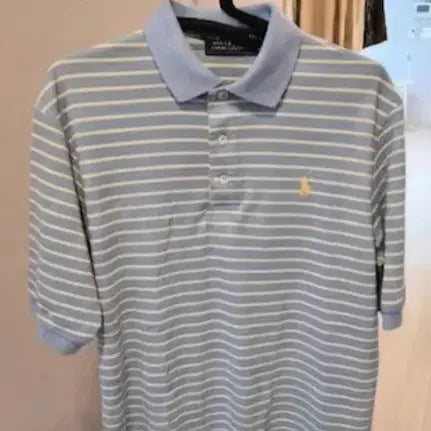 [BUNJANG] Polo Ralph Lauren Striped Collar T-Shirt Blue/White / 폴로 랄프로렌 스트라이프 카라티 블루/화이트