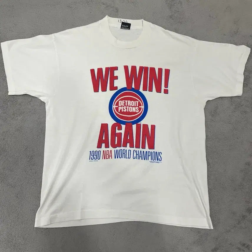 [BUNJANG] 1990 NBA Detroit Pistons Original Championship T-Shirt / 90s 1990년 오리지널 NBA 디트로이트 피스톤즈 우승 티셔츠