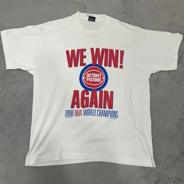 [BUNJANG] 1990 NBA Detroit Pistons Original Championship T-Shirt / 90s 1990년 오리지널 NBA 디트로이트 피스톤즈 우승 티셔츠