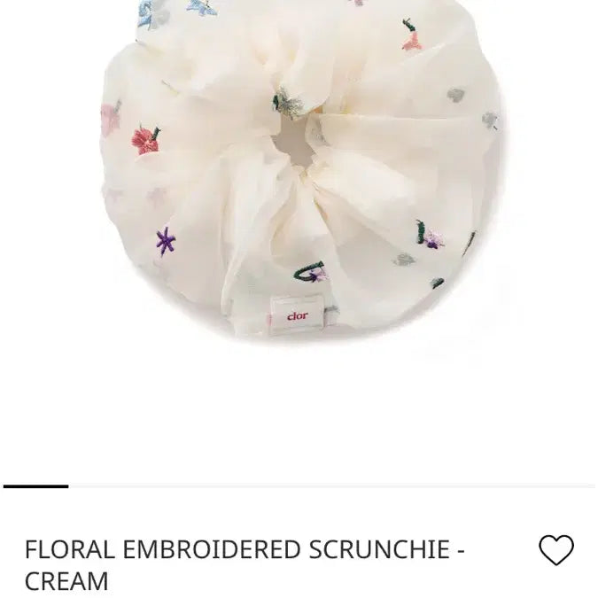 [BUNJANG] Rockfish Floral Embroidered Scrunchie Cream / 락피쉬 플로랄 임브로이드 스크런치