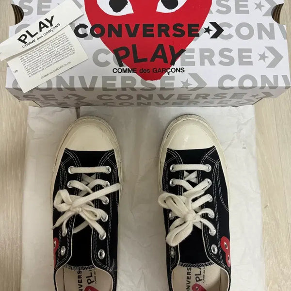 [BUNJANG] Comme des Garçons x Converse Single Heart Chuck 70 Low Top Sneakers (US 8) / 꼼데가르송x컨버스 싱글 하트 척 70 로우 (260)