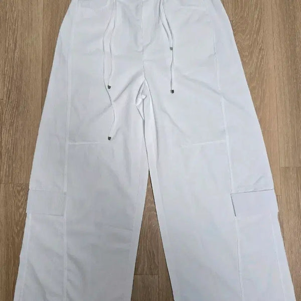 [BUNJANG] White Cargo Wide Pants / 화이트 카고 와이드 팬츠 새상품