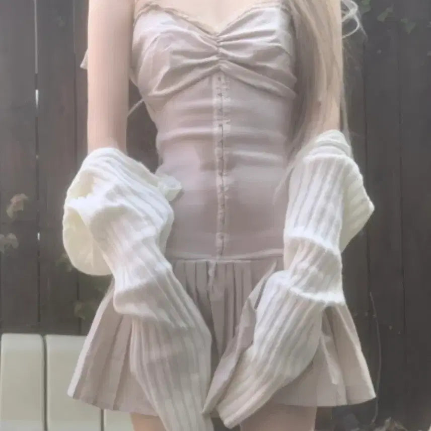 [BUNJANG] Sjen Lace Dress - Light Beige / 스젠 레이스 원피스