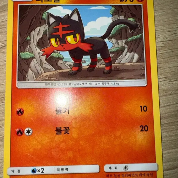 [BUNJANG] Pokemon Card - Litten (Sun & Moon Ancient) SM1+ 007/051 / 포켓몬 카드 냐오불 썬문 고대 카드