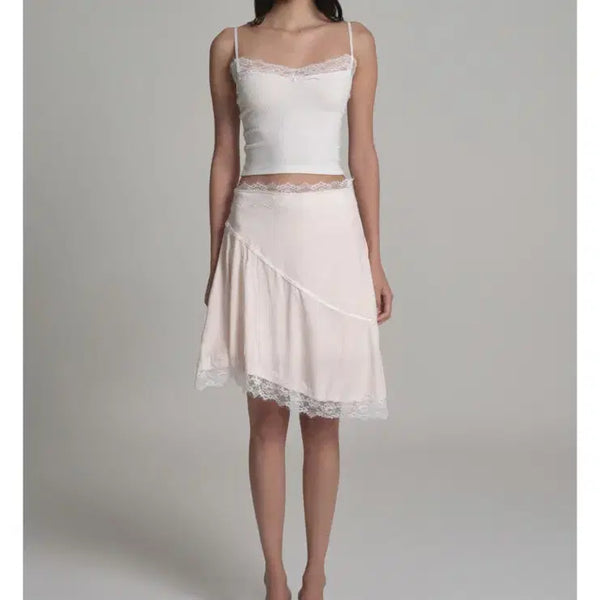 [BUNJANG] Clishier Fairy Lace Flow Skirt, Baby Pink / 클리시어 페어리 Fairy lace flow skirt, Baby Pink