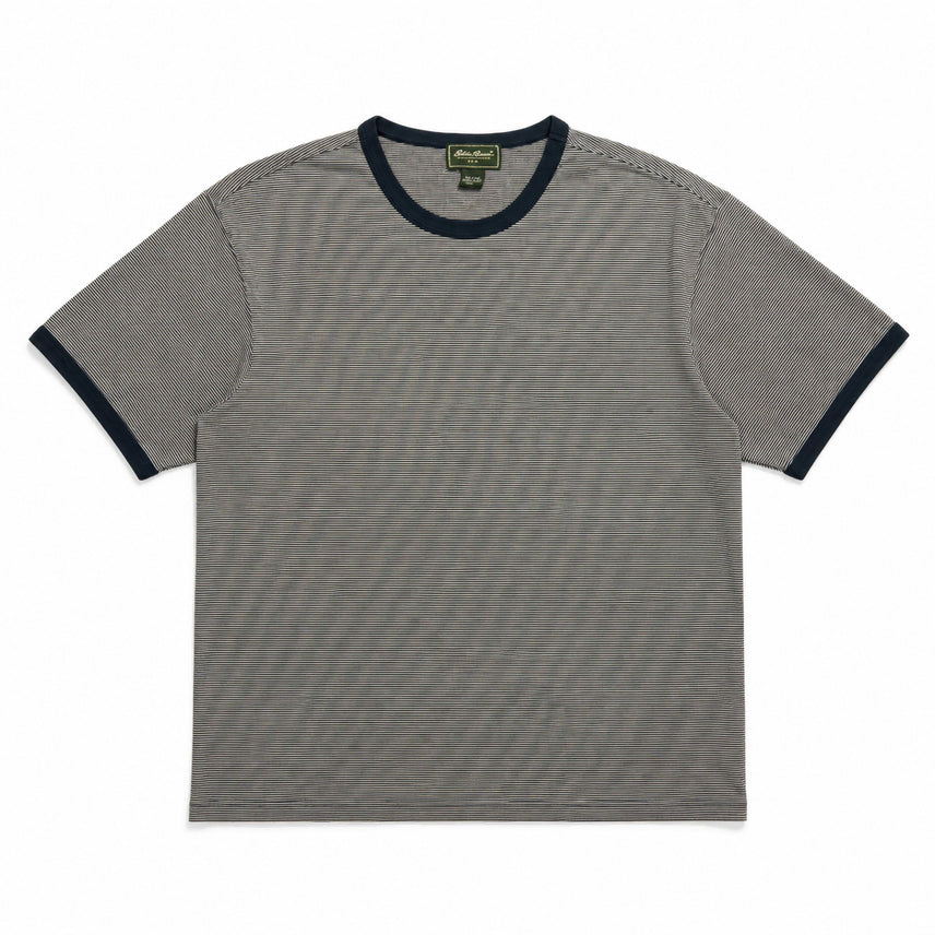 [BUNJANG] Eddie Bauer Micro Stripe Ringer T-Shirt (Size L) / USA 미국 빈티지 아메카지 에디바우어 마이크로 스트라이프 링거 반팔