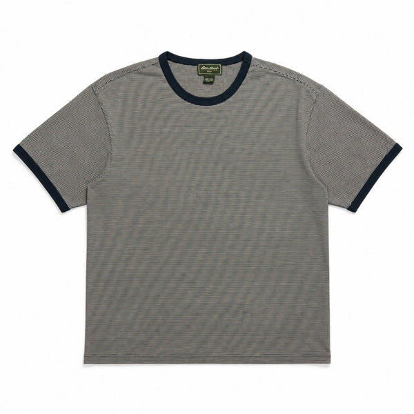 [BUNJANG] Eddie Bauer Micro Stripe Ringer T-Shirt (Size L) / USA 미국 빈티지 아메카지 에디바우어 마이크로 스트라이프 링거 반팔