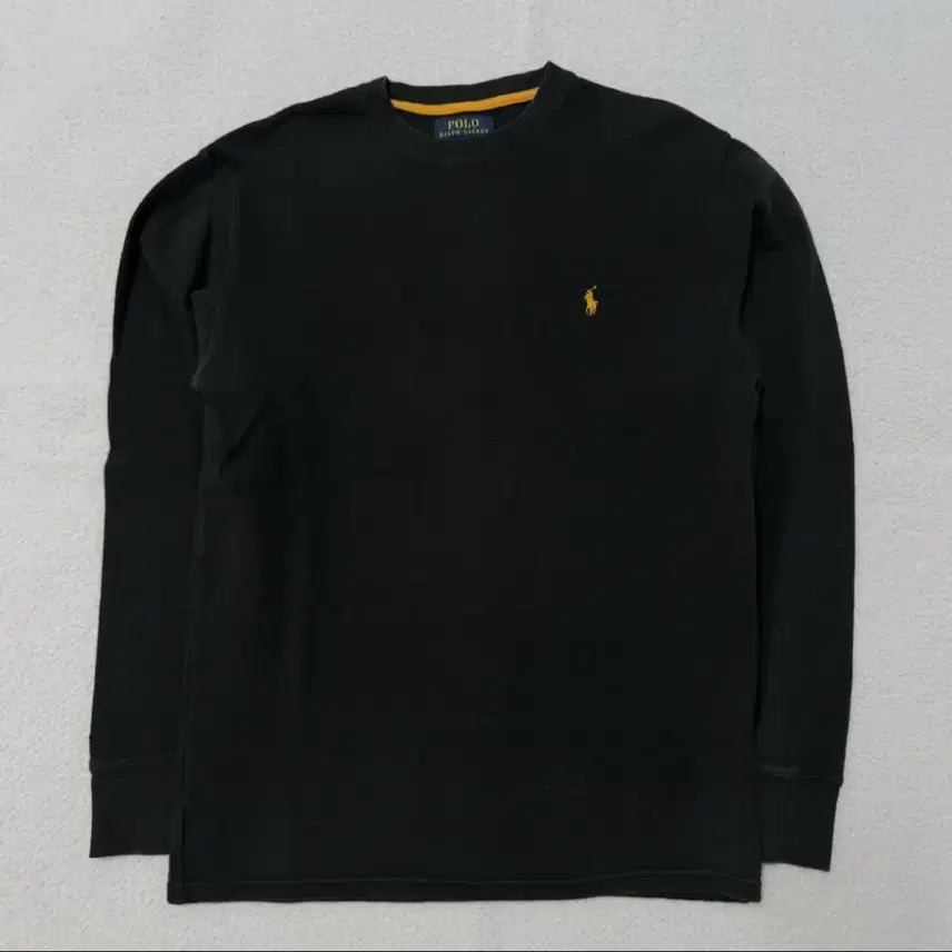 [BUNJANG] Polo Ralph Lauren Waffle Long Sleeve T-Shirt Black / 폴로 랄프로렌 와플 긴팔티 슬리브 블랙 교신