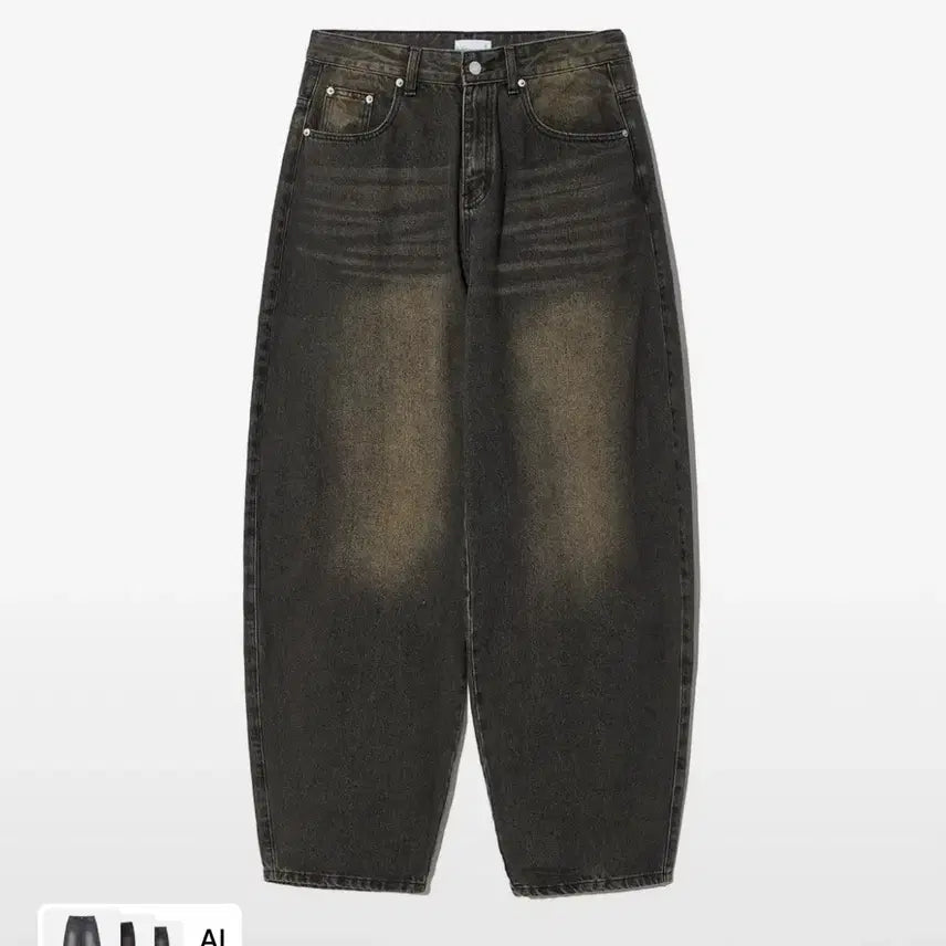 [BUNJANG] Standard Error Washed Wide Balloon Fit Denim Pants Vintage Black / 스탠다드에러 벌룬핏 워싱 와이드 데님팬츠 빈티지 블랙 미개봉 새상품