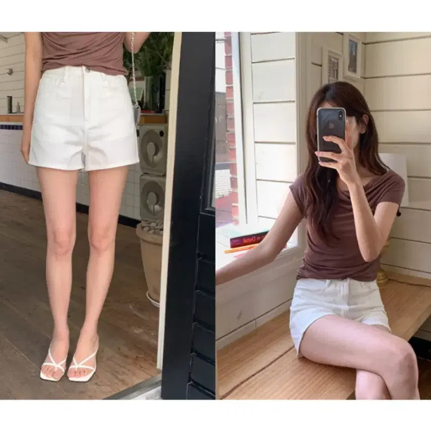 [BUNJANG] RealCoco Cotton Short Pants 3-Quarter Length Ivory Small / [리얼코코] [새상품] 코튼 숏 팬츠 3부 아이보리 스몰