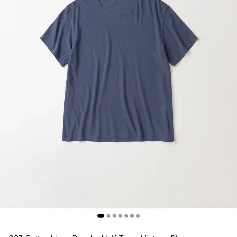 [BUNJANG] 327 Cotton Linen Regular Half Tee Vintage Blue M / 마이라이브러리 327 코튼 린넨 레귤러 하프 티 빈티지 블루 m