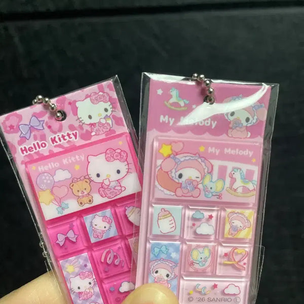 [BUNJANG] Sanrio Original Mascot Tile Sticker Keychain Hello Kitty My Melody / 산리오 오리지널 마스코트 타일스티커 키링 키홀더 헬로키티 마이멜로디