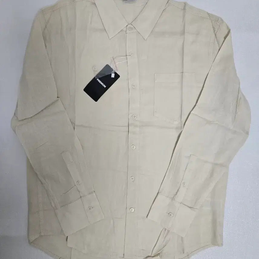 [BUNJANG] MI12 Linen Blend Men's Shirt - Beige, Size 105 / MI12 린넨 셔츠 베이지색 남성용 셔츠